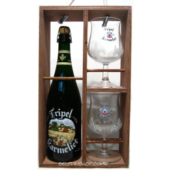 Buy-Achat-Purchase - Wooden Pack Karmeliet 75cl + 2 glasses - Beers Gifts -