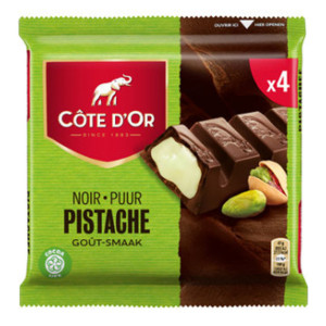 Chocolat belge Côte d'or - Barres Côte d'Or pistache 6 x 47gr