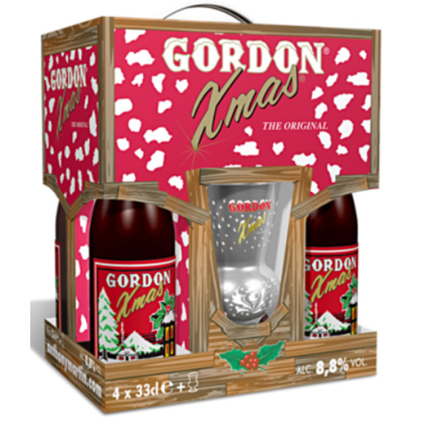 Buy-Achat-Purchase - Gordon Christmas Giftpack 4x33cl + 1glass - Beers Gifts -