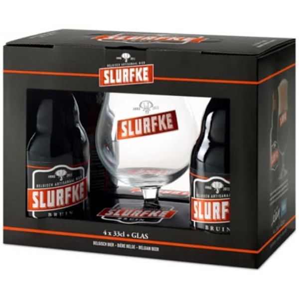 Buy-Achat-Purchase - Slurfke Gift Pack 4x33cl & 1 glass - Beers Gifts -